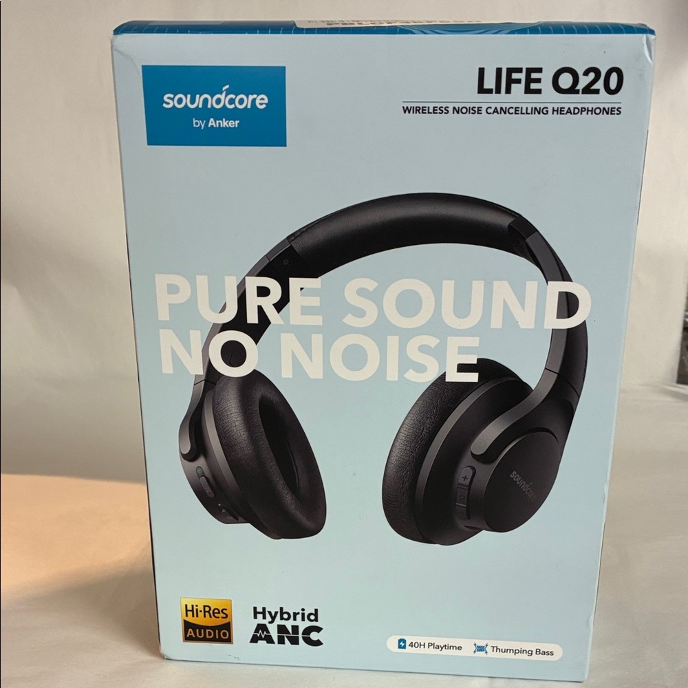 Anker Soundcore Life Q20 Over-Ear Headphones - Black new inbox never opened